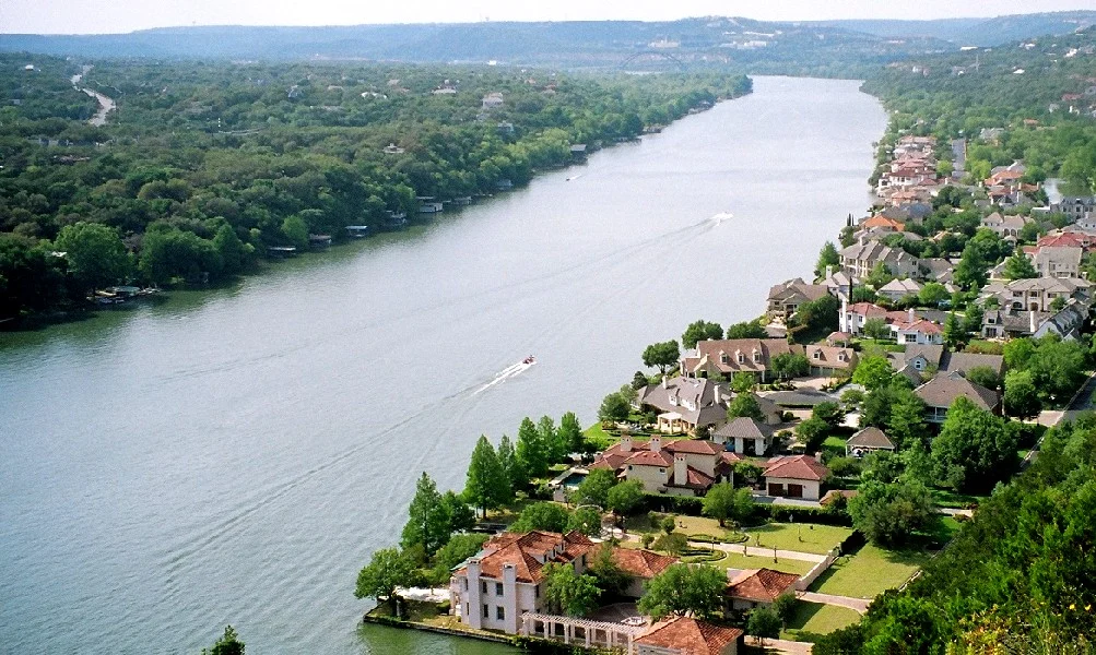 Lake Austin scenic waterway for boat rentals and sunset cruises