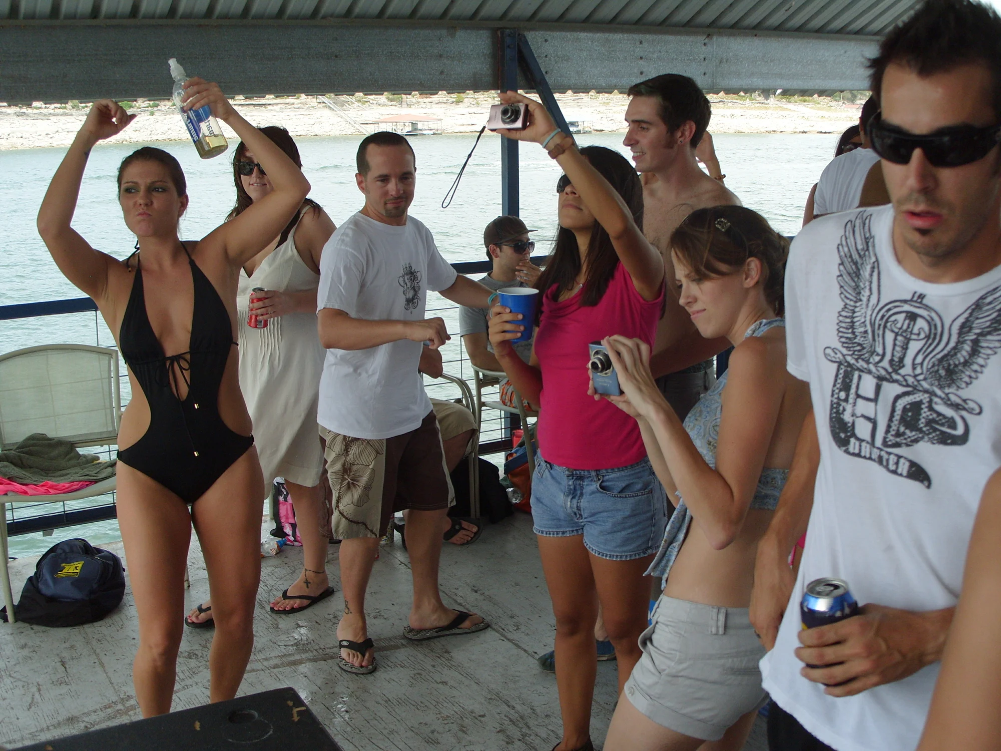 Lake Travis party boat rental near Devil's Cove for Austin group outings