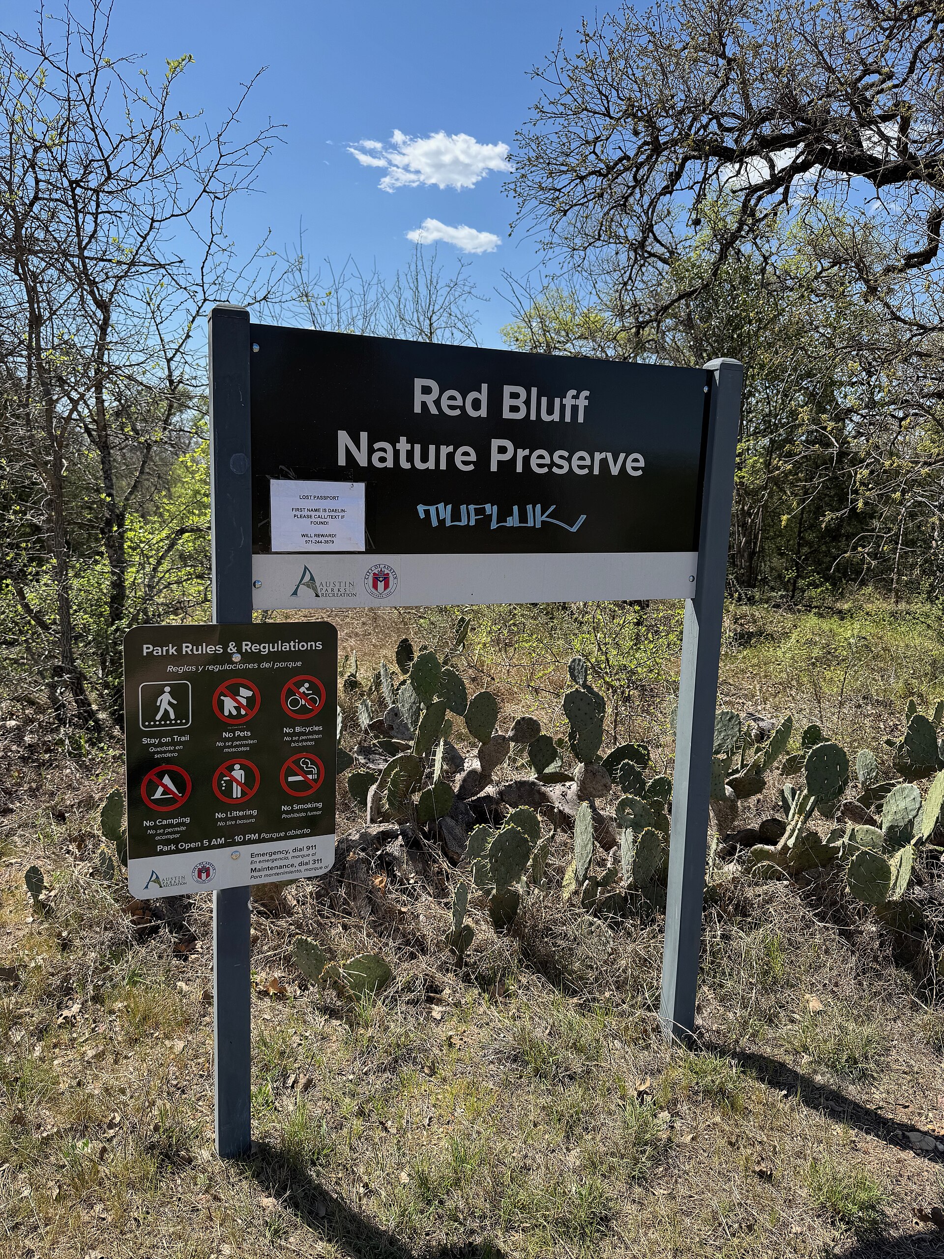Red Bluff Nature Preserve in Austin, Texas